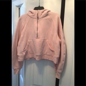 Lululemon scuba oversized crop half zip hoodie M/L pink